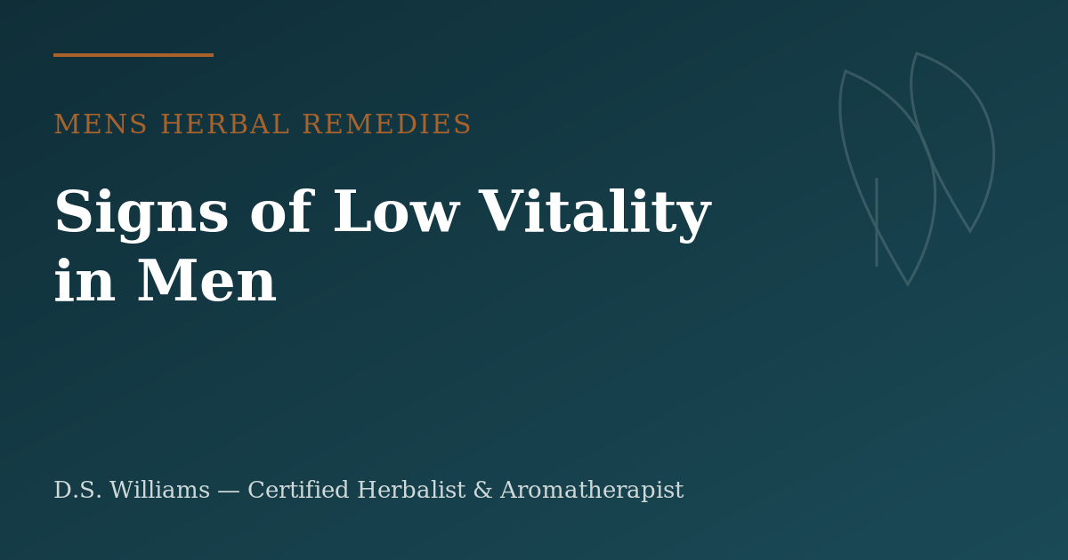 Signs of Low Vitality in Men